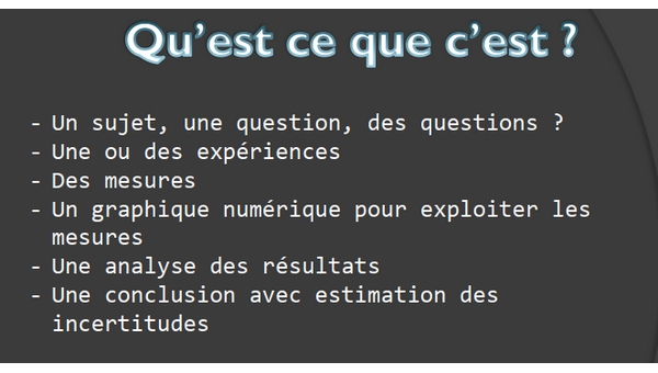 Projet expérimental et numérique