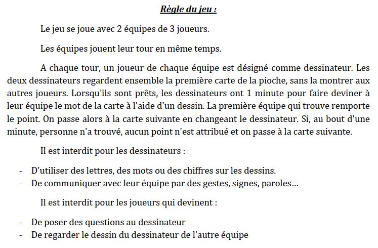Pictionnary niveau seconde